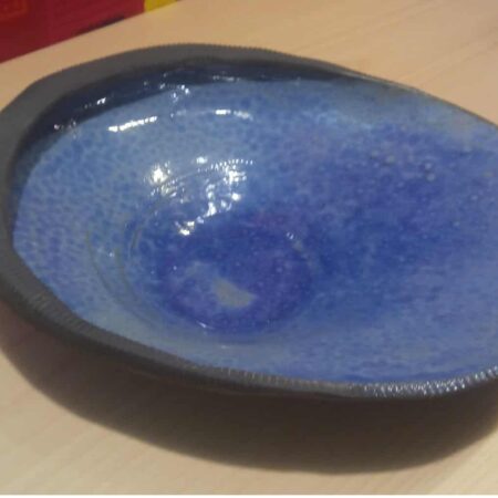 Blue ceramic dish